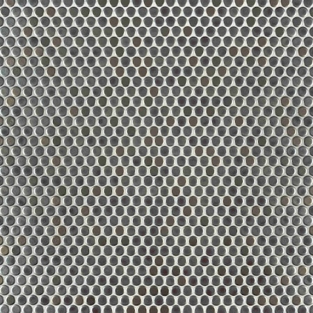 Msi Penny Round Metallico 12.2 in. x 11.3 in. x 6mm Glossy Porcelain Mesh-Mounted Mosaic Tile, 15PK ZOR-MD-0516